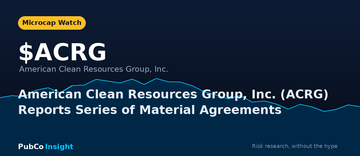 ACRG American Clean Resources Group, Inc.