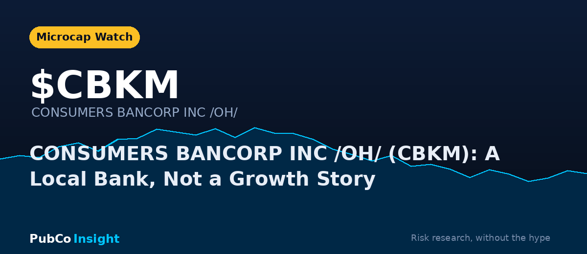 CBKM CONSUMERS BANCORP INC /OH/