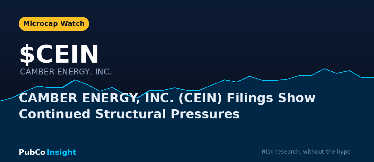 CEIN CAMBER ENERGY, INC.
