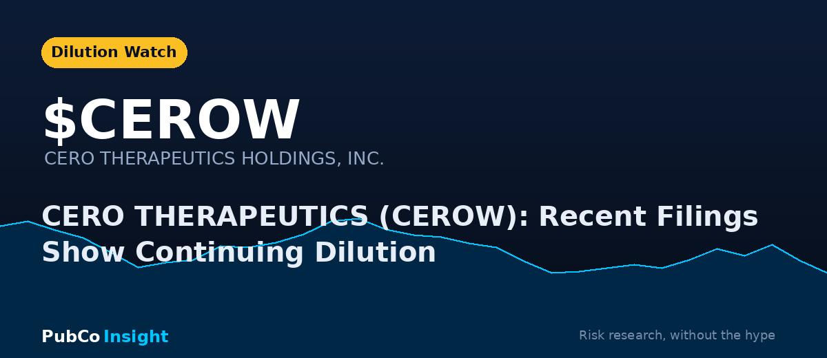 CEROW CERO THERAPEUTICS HOLDINGS, INC.