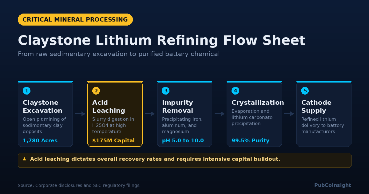 Claystone Lithium Refining Flow Sheet