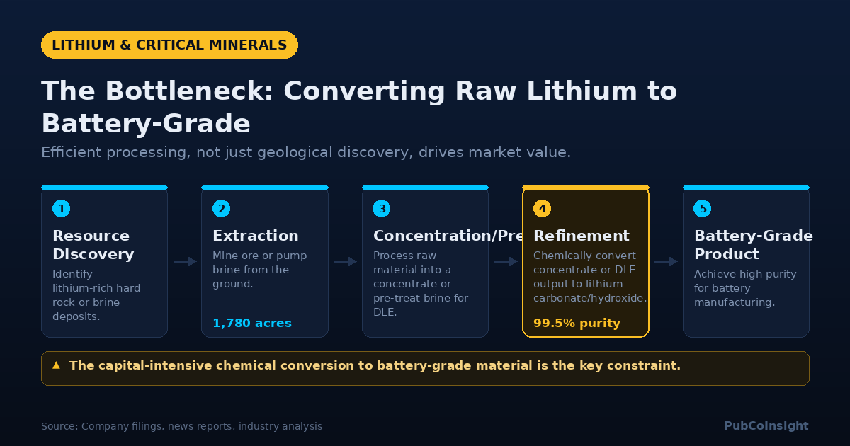 The Bottleneck: Converting Raw Lithium to Battery-Grade