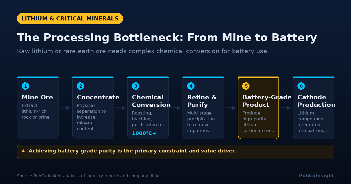 The Processing Bottleneck: From Mine to Battery