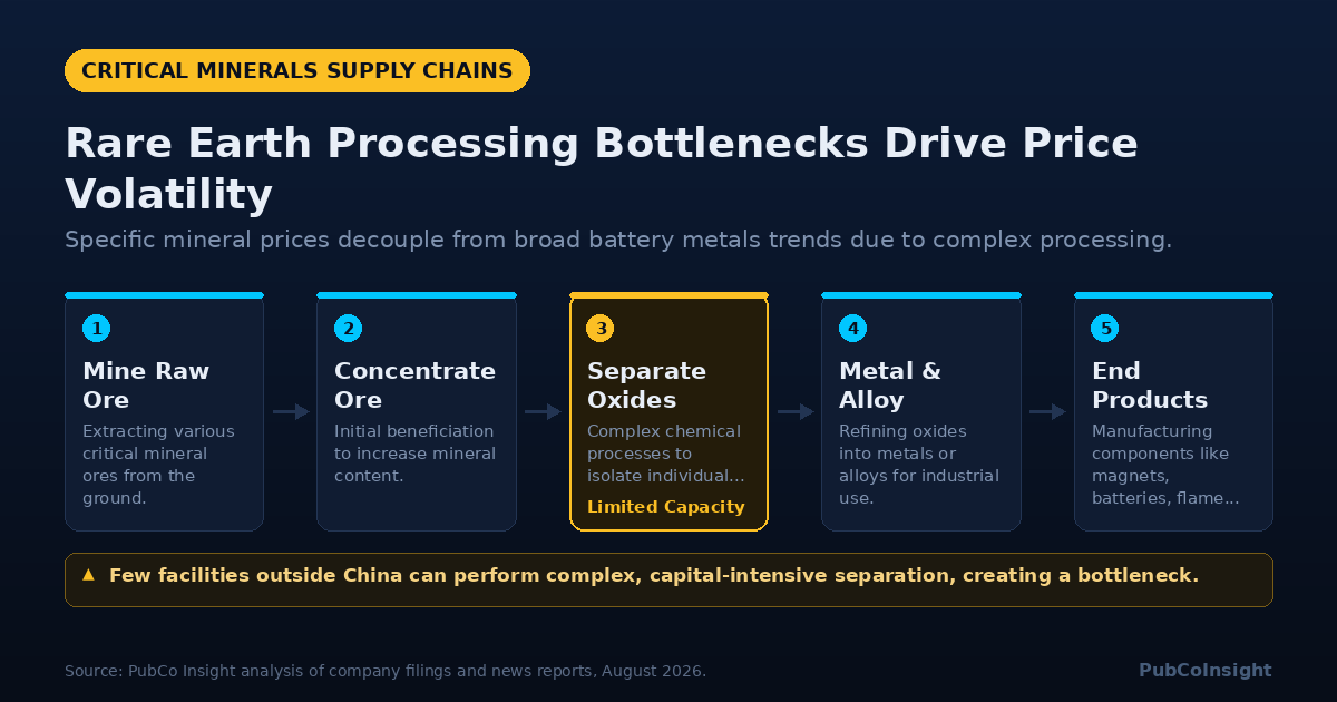 Rare Earth Processing Bottlenecks Drive Price Volatility